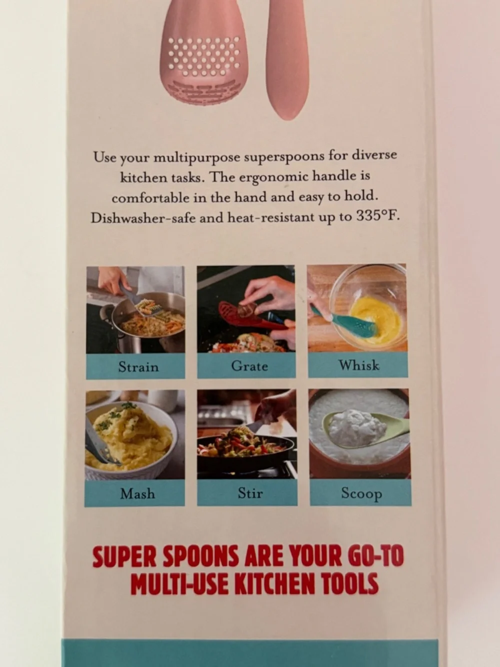 Mad Hungry Super Spoon Set 2-Piece Pink Multi-Use Kitchen Tools NIB